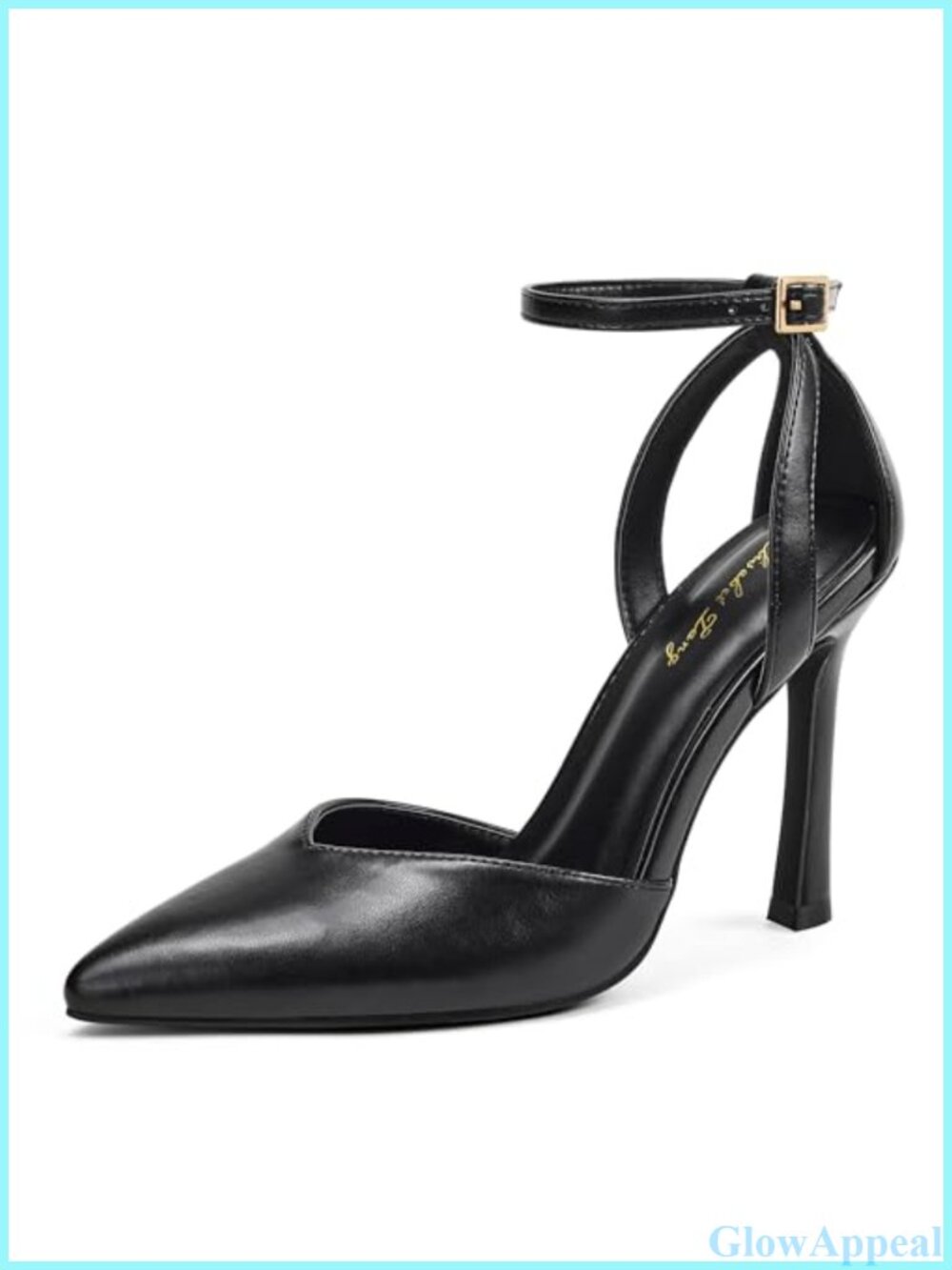 Elisabet Tang Women's Pointed Toe Stiletto Heel Adjustable Ankle Strap Pump
